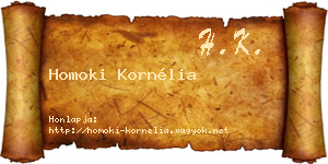 Homoki Kornélia névjegykártya